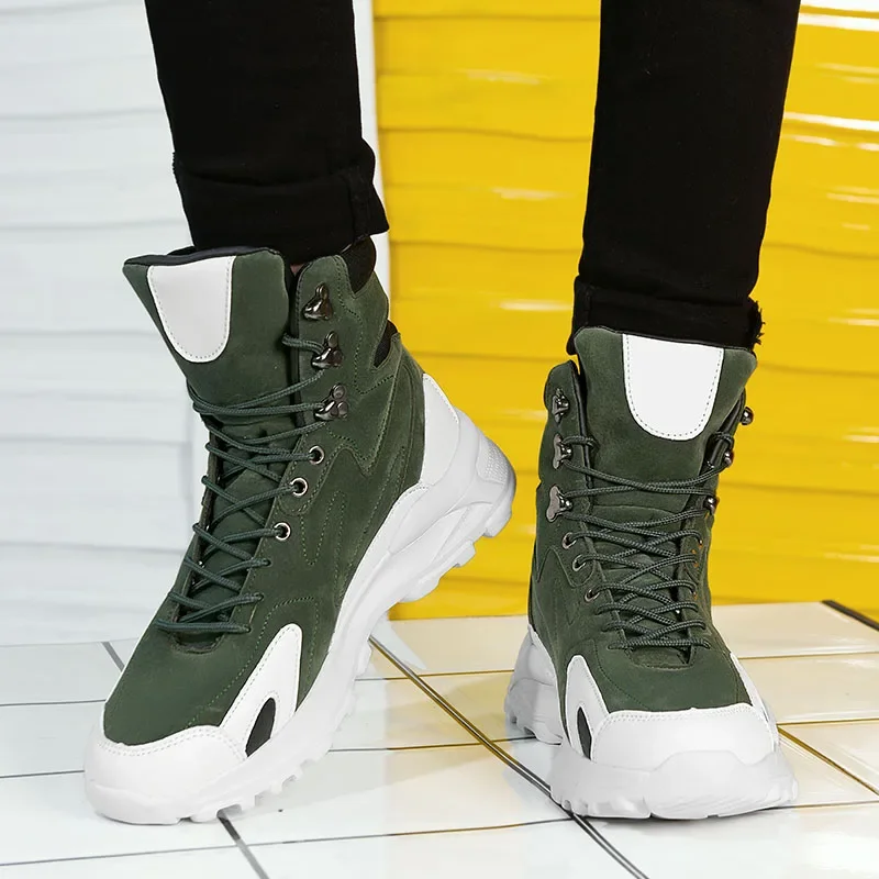 

Autumn Fashionable Men's Dad Shoes Comfortable Men's Casual Shoes, High Top Height Increasing Sports Anti Slip Shoes Short Boots