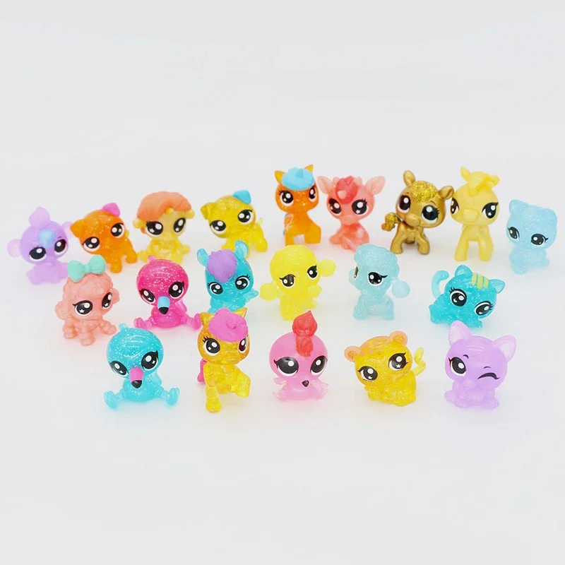 Figuras de acción de gatos de cristal para niños, juguetes de colección originales de 8-100 piezas, con purpurina, Kiki, Kawaii, oro raro