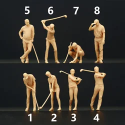 Miniatures Figurine 1/64 1/43  A207 Male Female Playing Golf Figures Sand Table Doll Model Creative Photography Scene Props