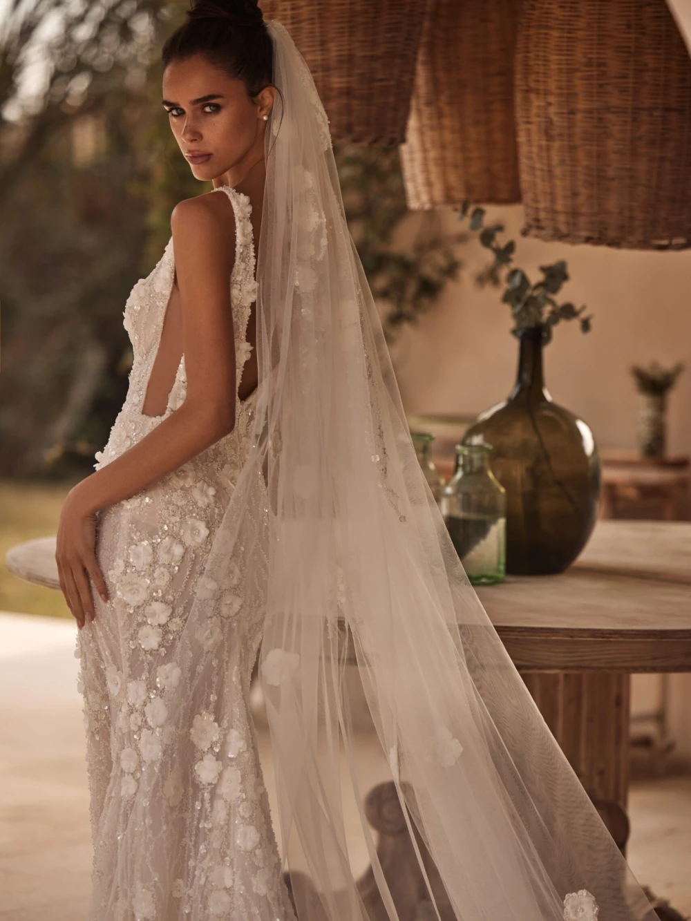 الساحرة مطرز الدانتيل ثلاثية الأبعاد زهرة فستان الزفاف الوهم العميق الخامس الرقبة حورية البحر فستان زفاف طويل 2026 فساتين مخصصة جديدة للعروس