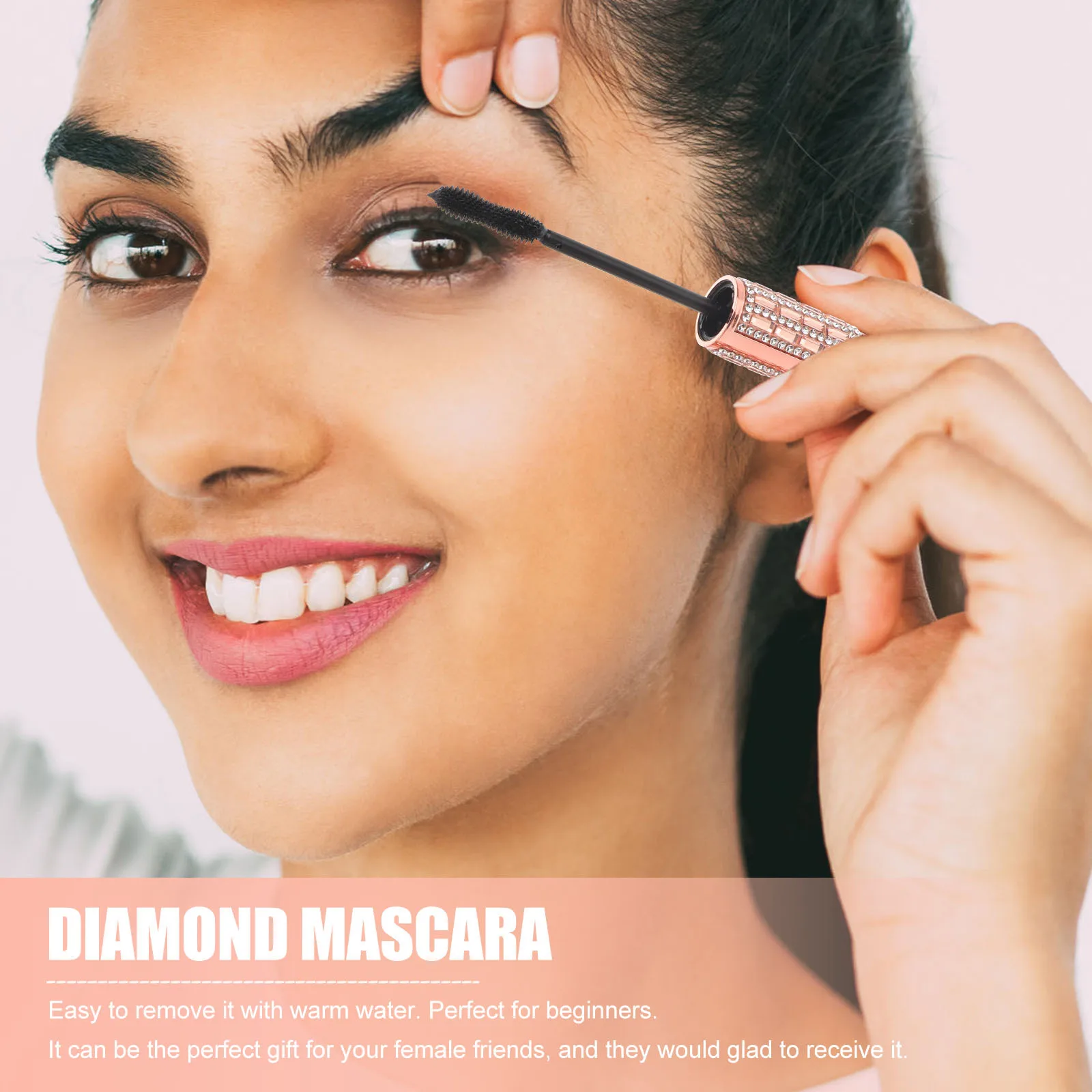 มาสคาร่ากันน้ำแบบเพชร 1 ชิ้น ให้ขนตาหนาแน่น ขนาดเล็ก ใช้งานง่าย ล้างออกง่าย น้ำหนักเบา