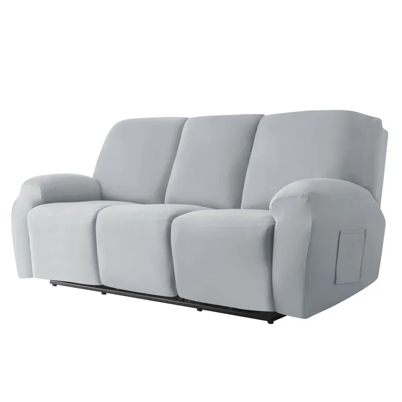 1/2/3 Seater Solid Color Elastic Recliner Sofa Cover Classic Style Chair Covers Removable Couch Armchair Slipcovers for Home