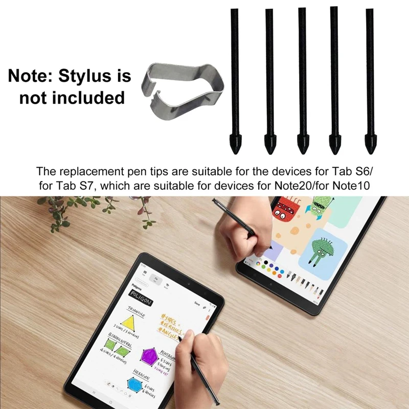 10 Pcs Stylus Refill Replacement Stylus Touch Pen Tip Substite Nib For Samsung Galaxy Note20/Note10/Tab S6/Tab S7-Black