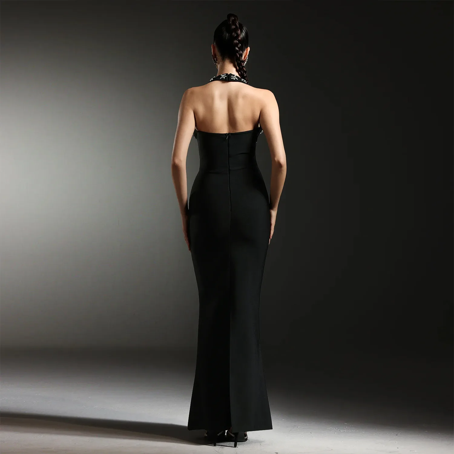 Abito Sexy Corsetto Diamanti Nero Elegante - usage example