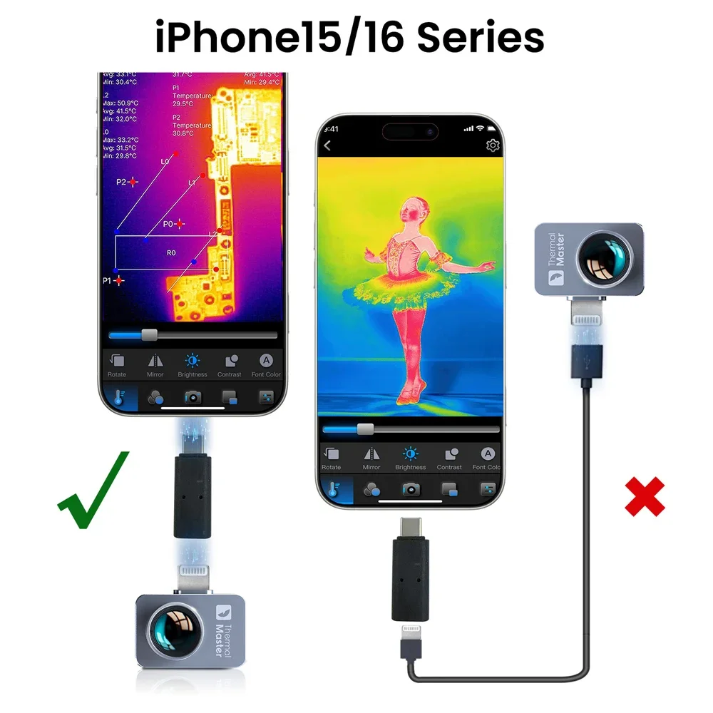 Wire Accessories Apple Iphone 15 Cable Adapter for P2PRO,T2PRO,T2S,X2,X3 Tactical Holder
