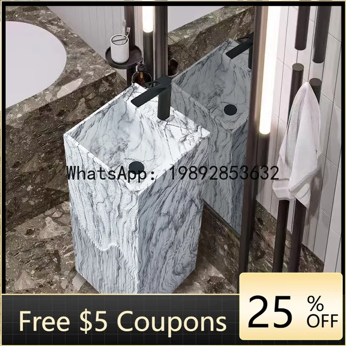

LX Modern Minimalist Integrated Floor-Standing Wash Basin Hotel Homestay Pedestal Wash Basin