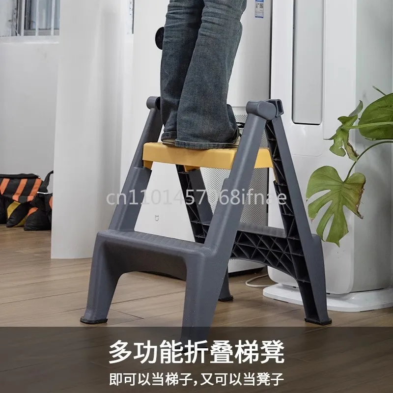 High quality Plastic Double Side Car Cleaning Stool Lightweight Collapsible Step Stool Ladder With Anti-Slip Surface