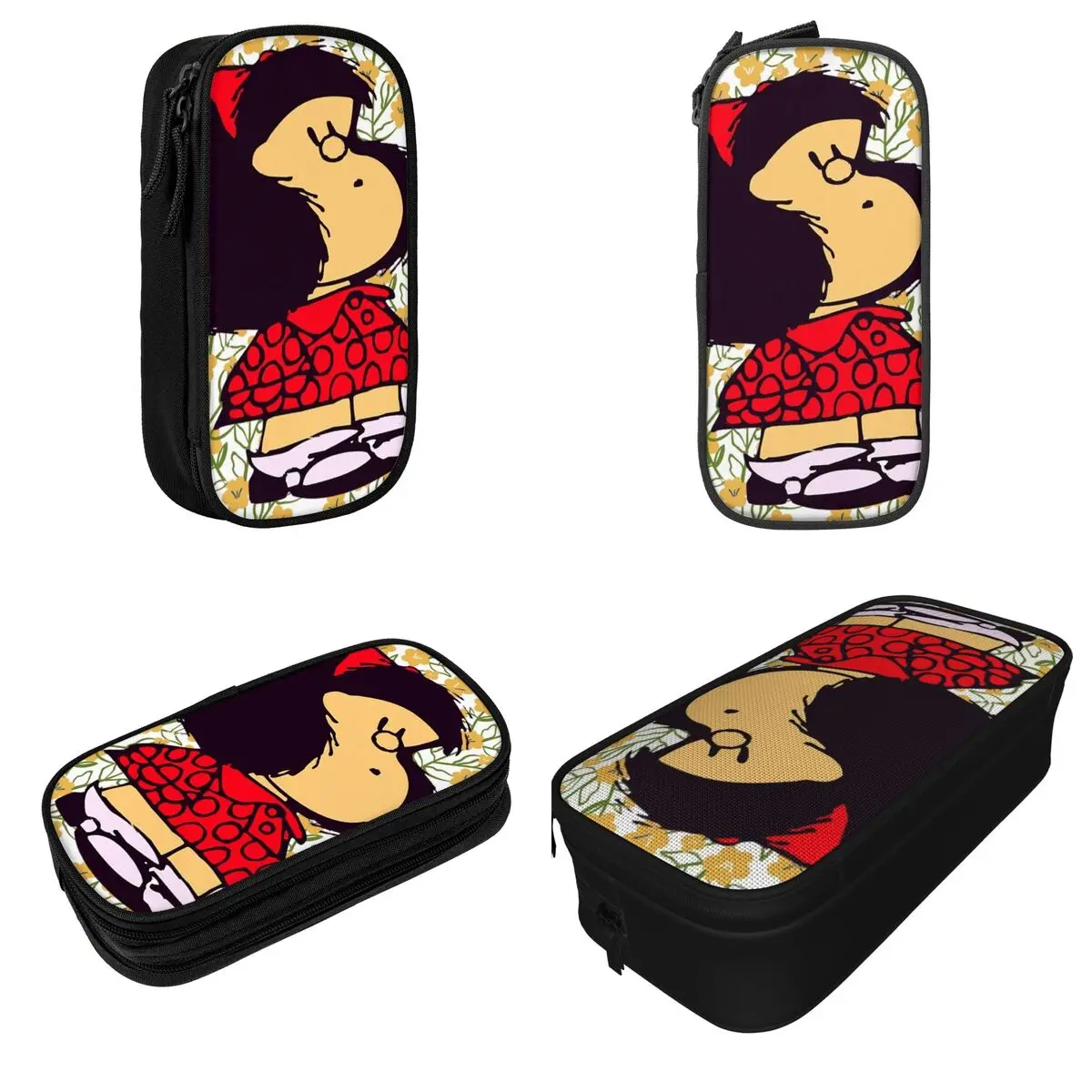 مافالدا الزهور مقلمة موضة Kawaii أنيمي القلم حقيبة الفتيات الفتيان سعة كبيرة اللوازم المدرسية مقلمة التجميل