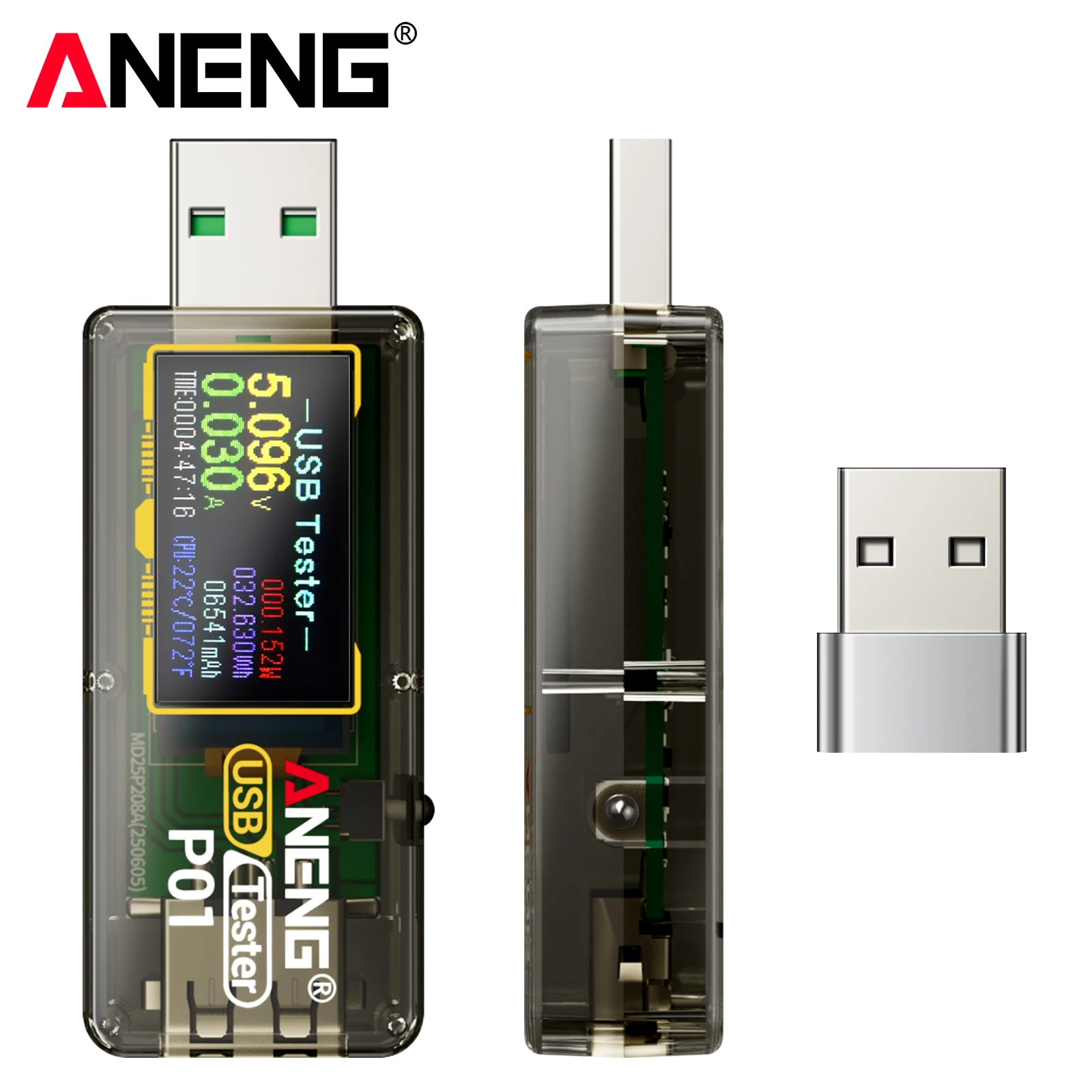 ANENG P01 Multifunctional USB Tester No Battery Required Real Time Accumulated Battery Capacity Charger Power Bank Testing Tool