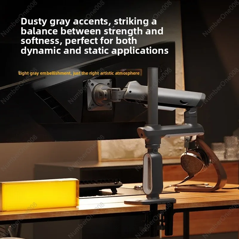 A7 27-50 inci Muyun Gray Gaming RGB Mechanical Arm Gaming Monitor Stand yang Dapat Disesuaikan Tingginya dengan Kapasitas Beban 18kg