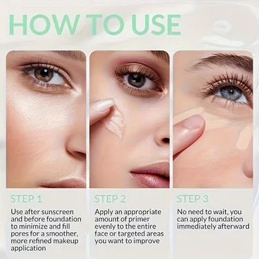 Waterproof Base Transparent Gel Makeup Primer - Full Coverage Matte Foundation With Color Retention, Natural Avocado And Rose Ex image 2