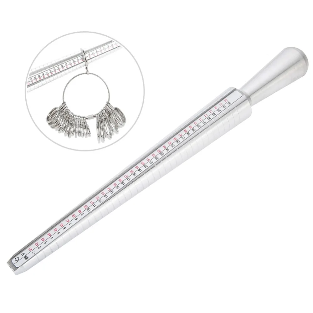 

Professional Metal Ring Sizer 2 Scales Finger Measure Tool Ring Mandrel Ring Making