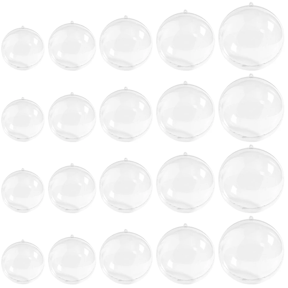 

20 Pcs 3cm 7cm Clear Plastic Balls Empty Fillable naments for Christmas Party Decoration Hanging Accessories Gardening Supplies