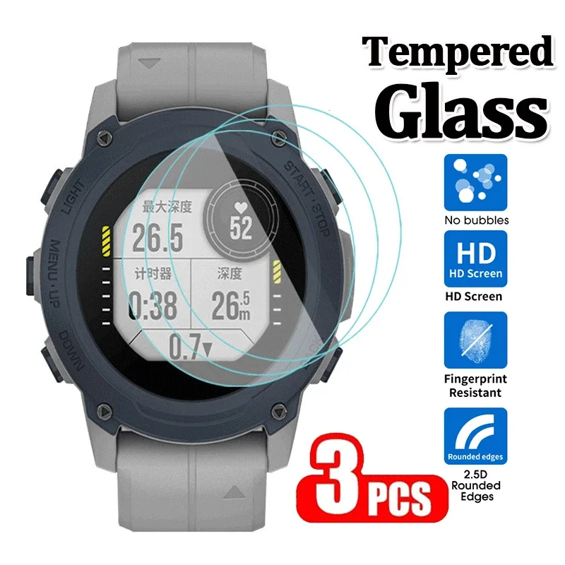 1-3pcs Clear Tempered Glass Protector Film for Garmin Descent G1 Watch Screen HD Transparent Screen Protector Accessories