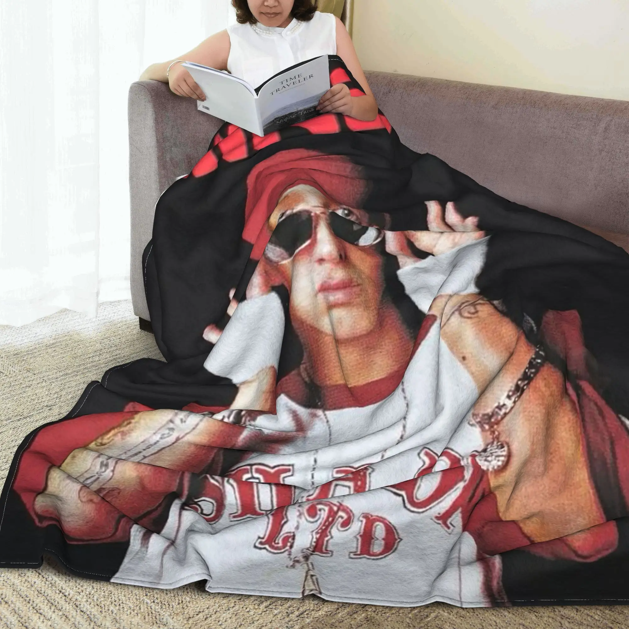 Famous Rapper Eminem Blankets Multi-function Flannel Sofa Throw Blanket for Home Bedroom Office Throws Bedspread Quilt