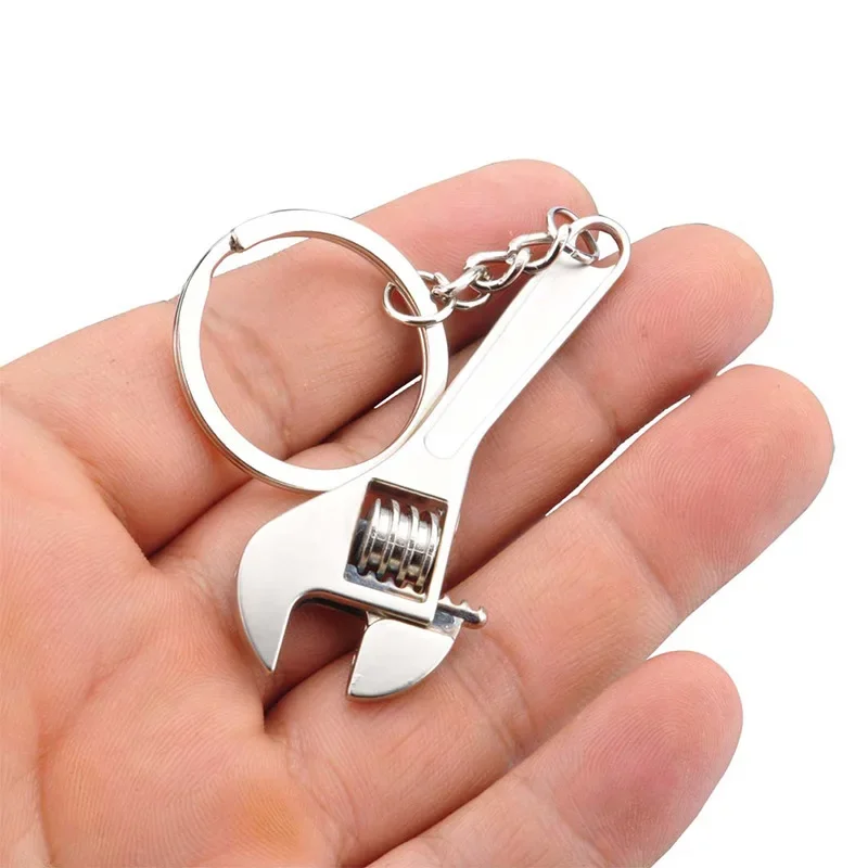 Simulation Tool Keychain Metal Creative Wrench Keychain Car Small Gift Pendant Adjustable