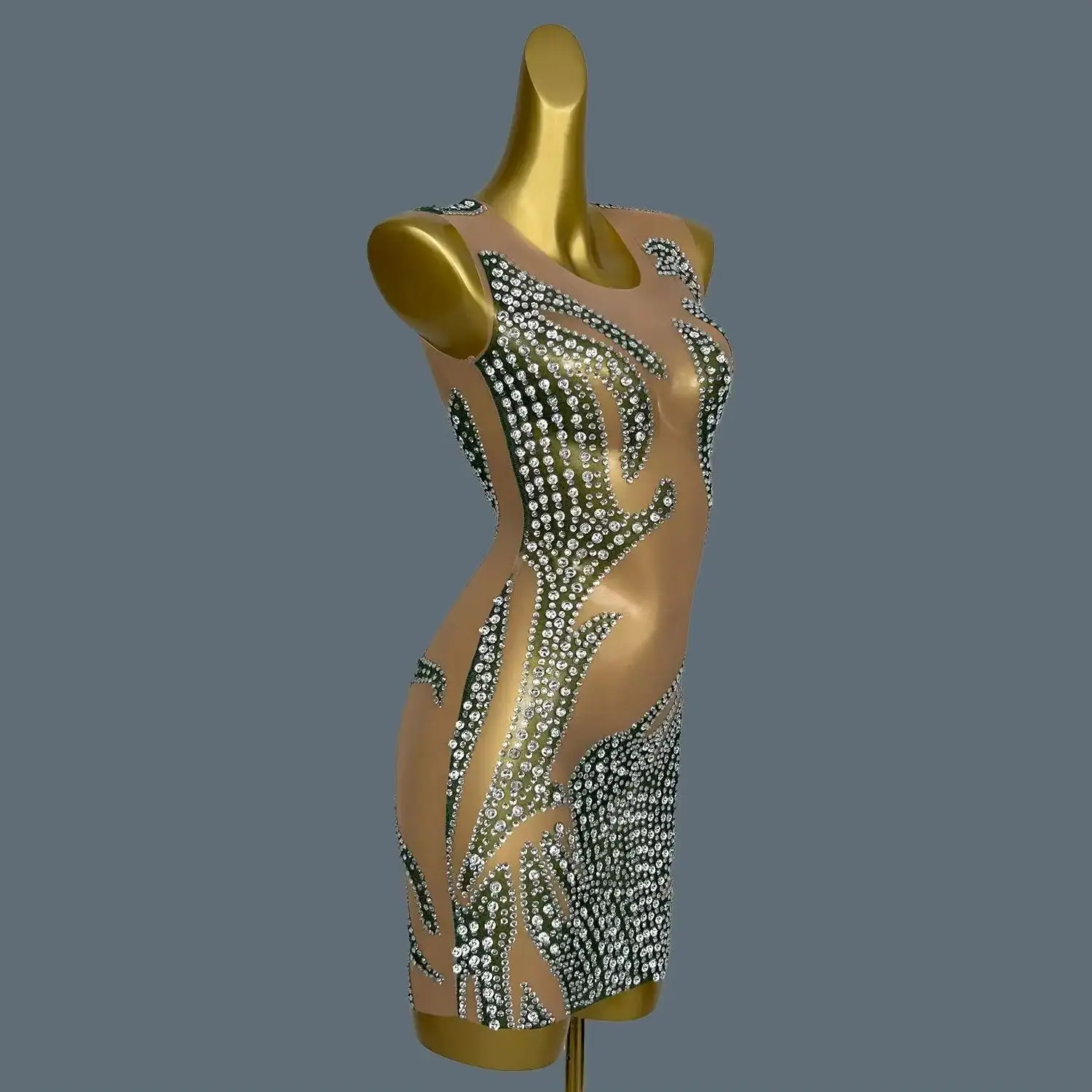 

High End Luxury Performance Dresses for Women Fashion Diamond Prom Mini Bodycon Dress 2024 Elegant Party Evening Dresses Lvyi