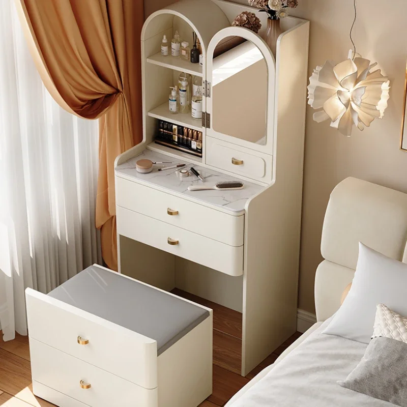 Nordic Small Dressing Table Brush Mirror Set Organizer Accessories Makeup Table With Mirror Tavolo Da Trucco Bedroom Furniture