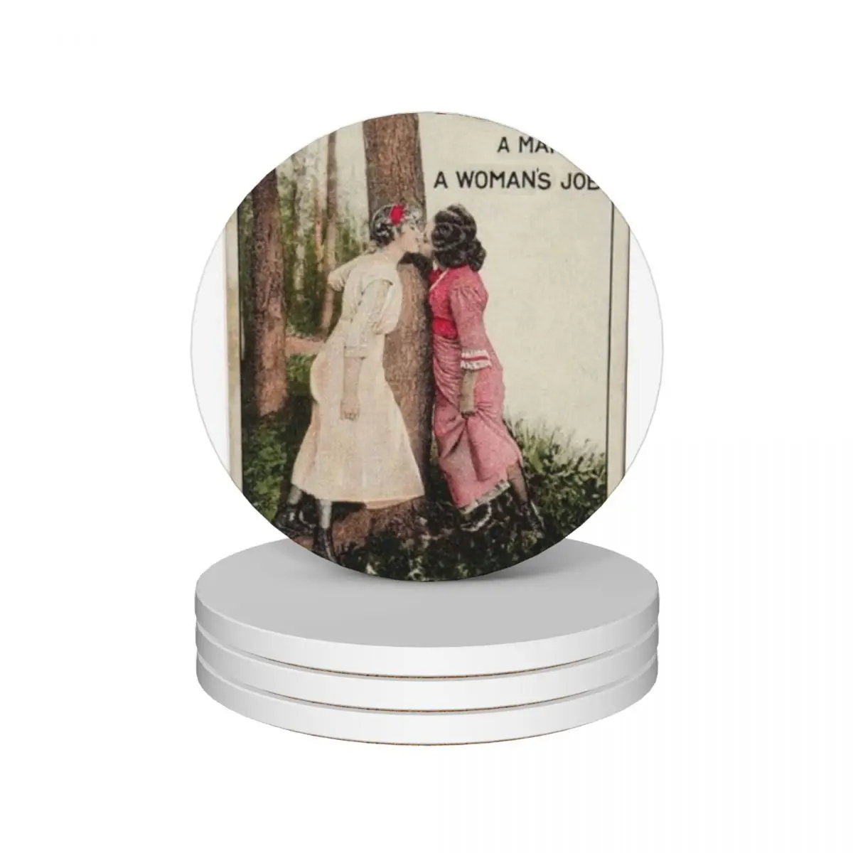 

Heterophobic Lesbian Suffragettes Ceramic Coasters (Set of 4) cute cup holder Coasters