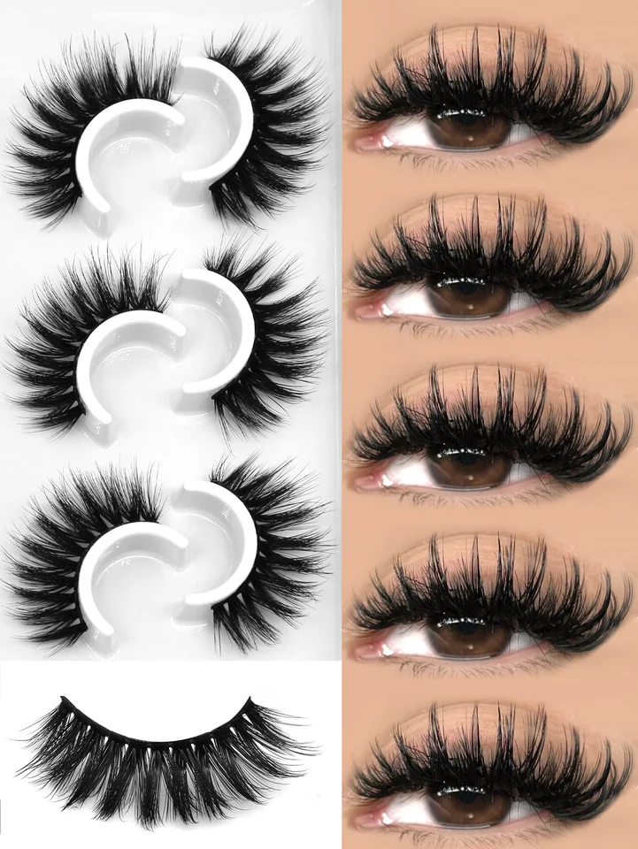 Pestañas GROINNEYA 3D de visón, esponjosas, reutilizables, estilo manga, naturales y ligeras para extensión