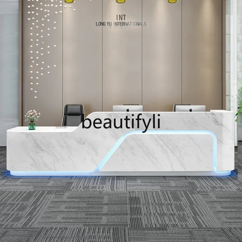 zzqCompany مكتب الاستقبال مكتب الاستقبال بسيط حديث صالون تجميل أمين الصندوق مكتب بار مخصص رسمت الرخام