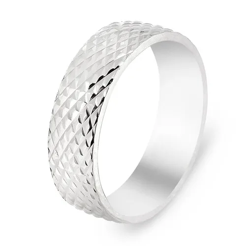 Chavin Diamond Cut Pattern Unisex Titanium Ring cd70