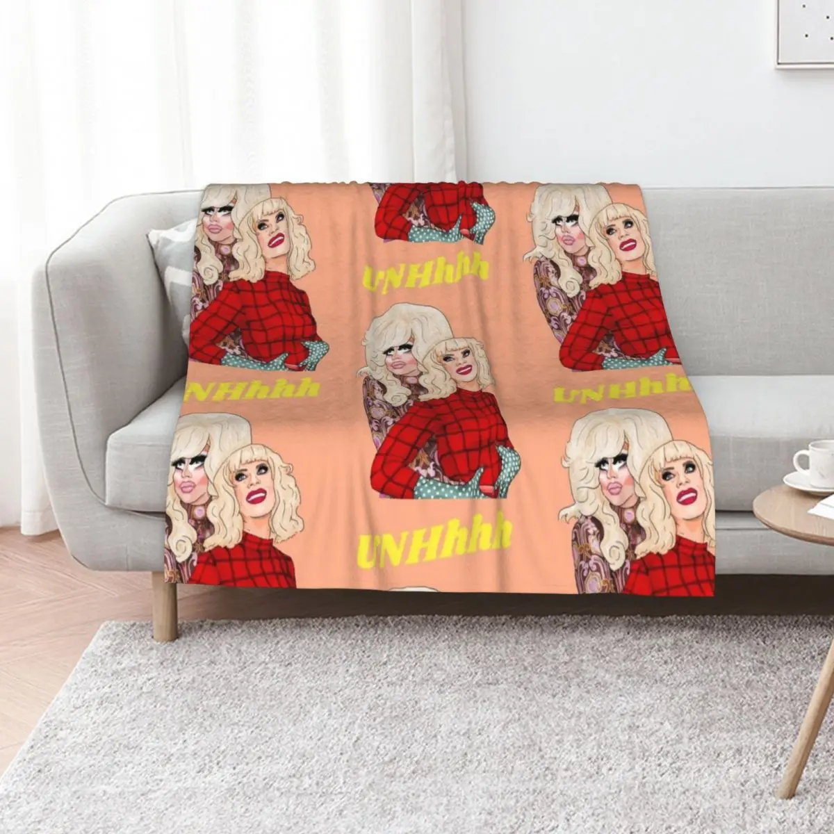 Trixie and Katya Throw Blanket Flannel Tourist Soft Big Vintage Quilt Personalized Gift Blankets