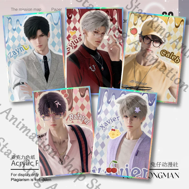 

Аниме Zayne Love and Deepspace Caleb Sylus Xavier Rafayel двойная вспышка акриловая цветная бумага подарок косплей мультяшное украшение