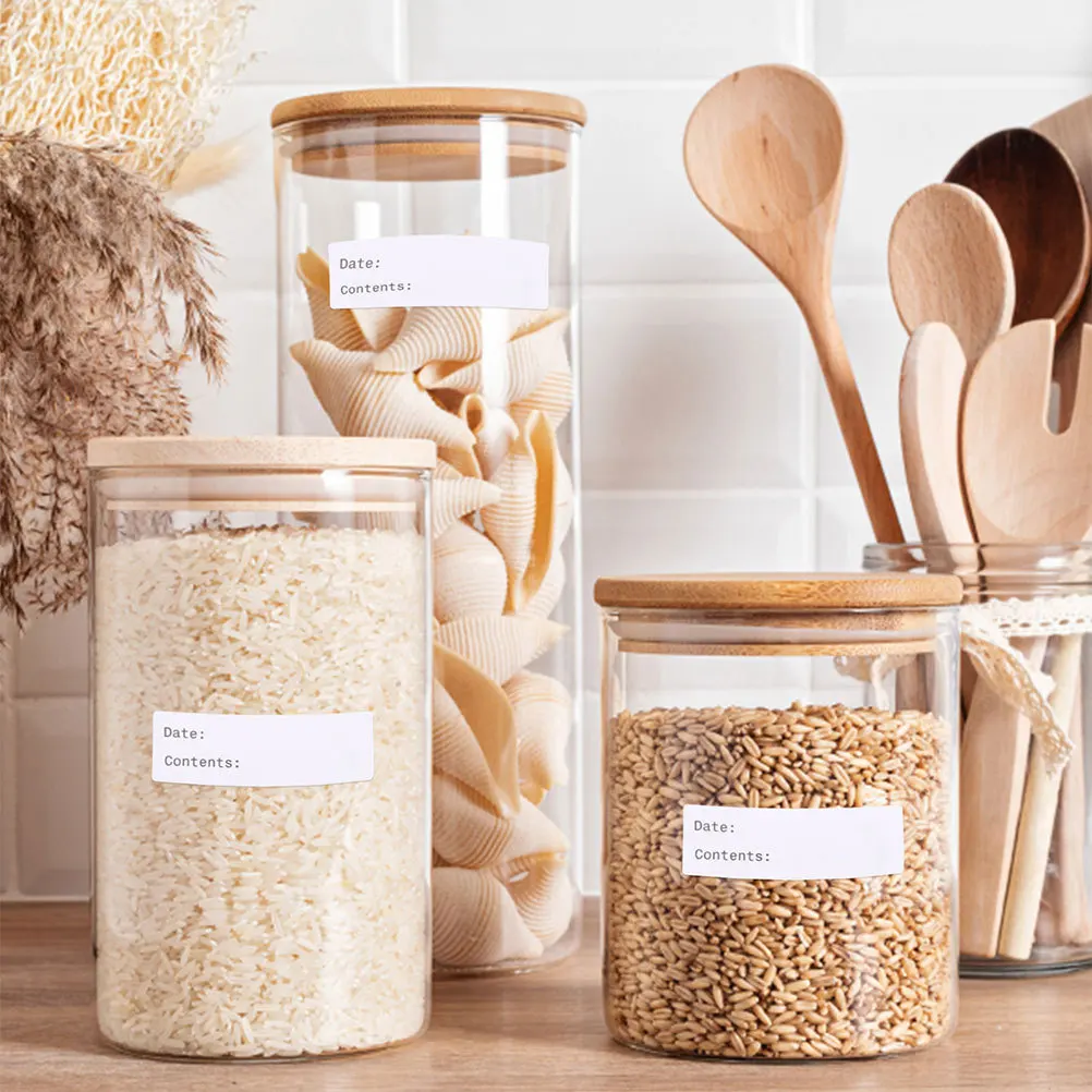 

1 рулон этикеток для хранения продуктов, пустые записываемые съемные наклейки для заметок, кухонная маркировка даты, этикетки для еды, этикетки для морозильной камеры