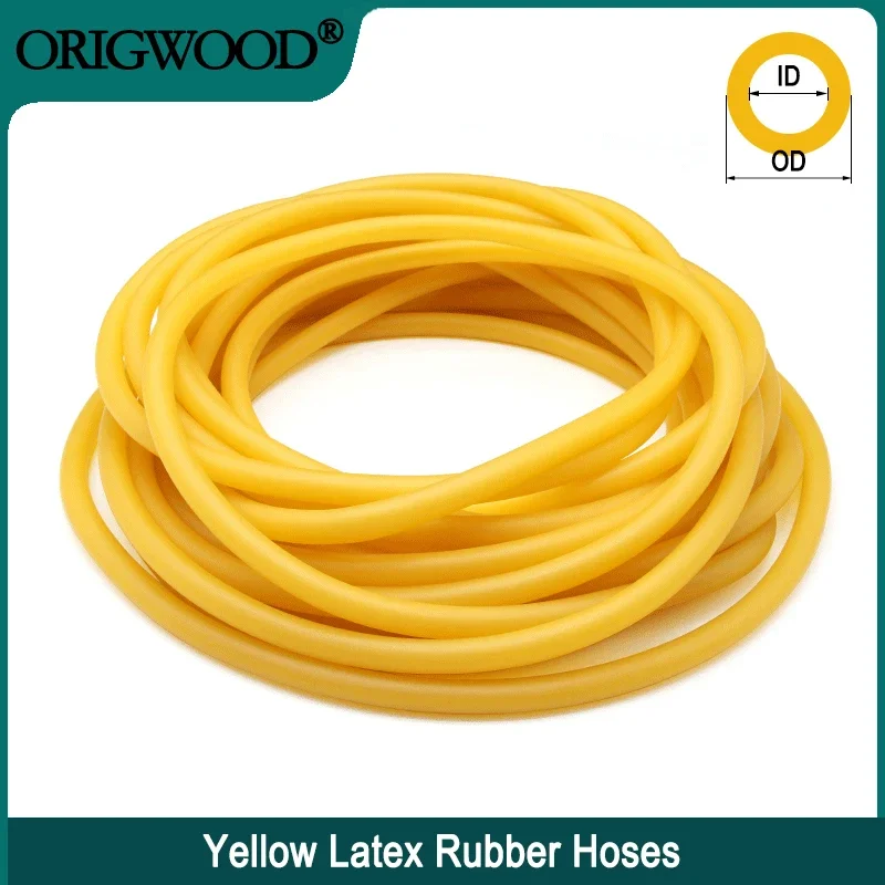 

Nature Latex Rubber Hoses Yellow IDxOD 1.6~18mm High Resilient Surgical Medical Tube Slingshot Catapult Elastic Band