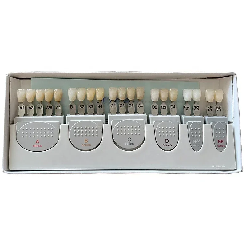 LJJ1 Kuraray Noritake 20 لونًا دليل تظليل الأسنان دليل تظليل الأسنان لتبييض الأسنان