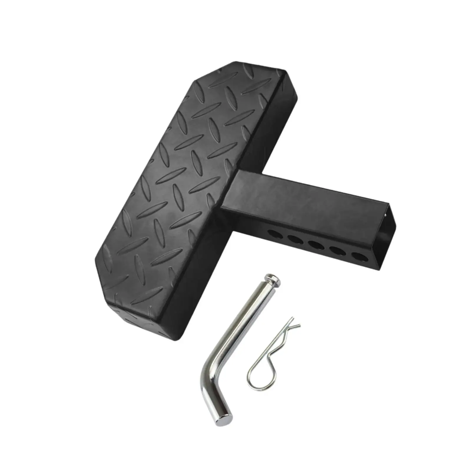 Rear Tow Hitch Step Bar Heavy Duty Steel Bumper Protector for Car SUV Truck 2 Inch Trailer Receiver view 3