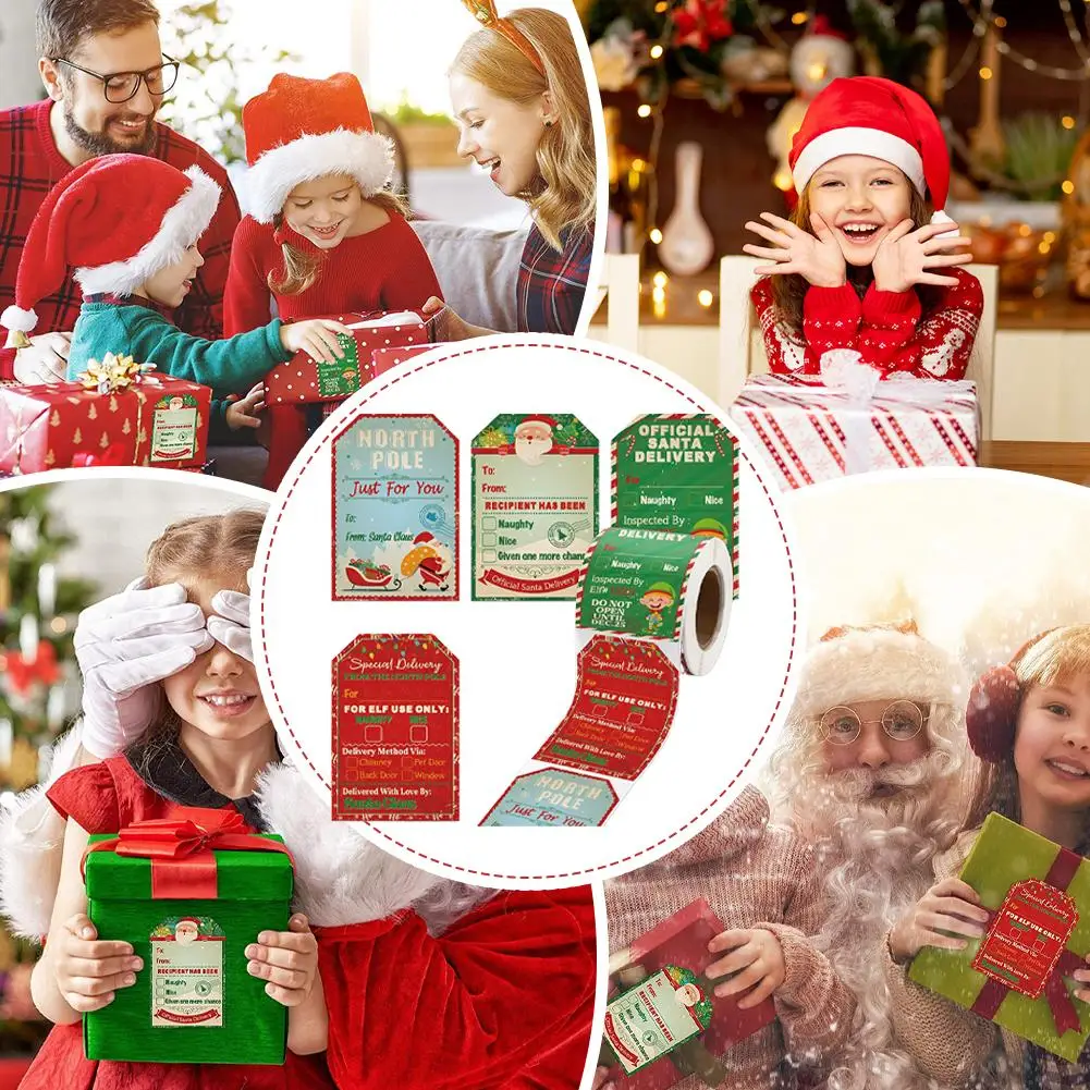 200-Piece Christmas Sticker Set Instant Gift Envelope Decor Self-Adhesive Holiday Labels For Parties Bakery Boxes DIY Joy Gifts