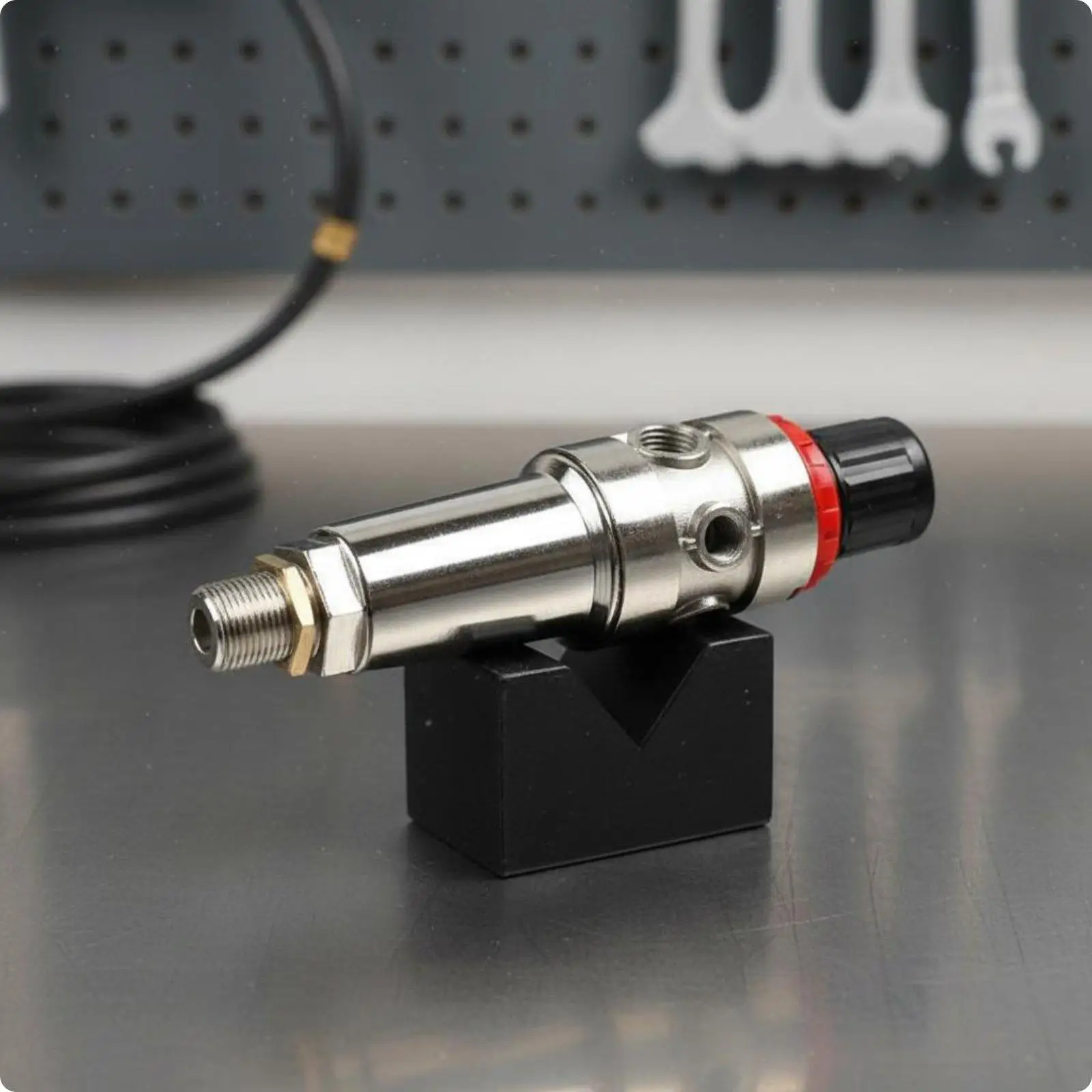 Air Pressure Regulator Dual Output Quick Release Connector with Built-in Moisture Filter for Air Compressor Systems