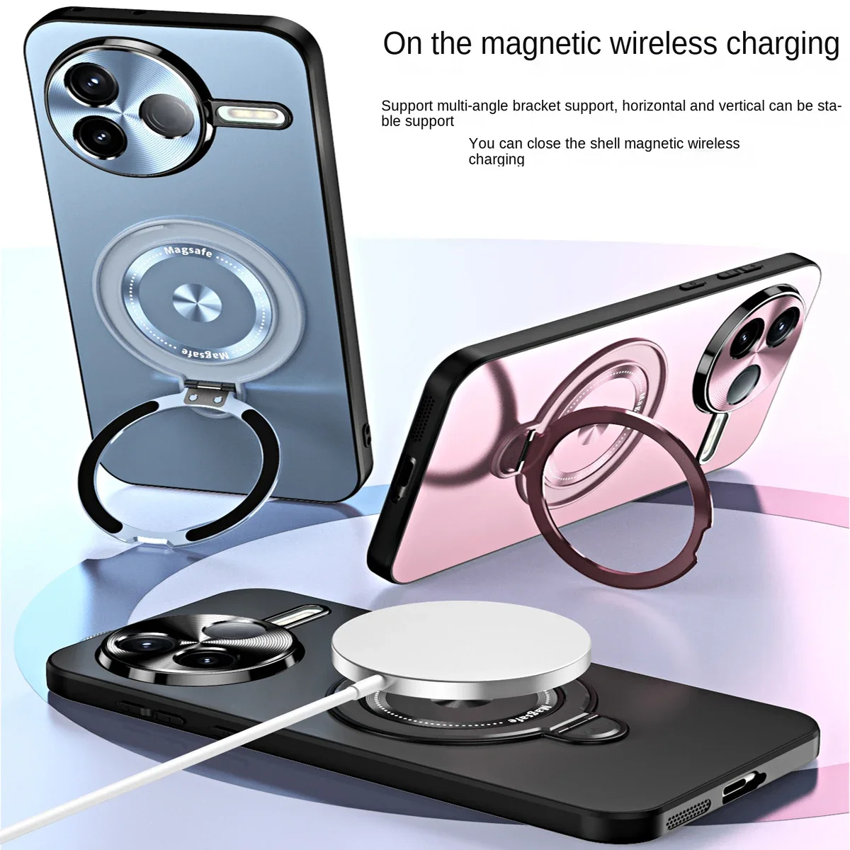 

Мягкий чехол для телефона с беспроводной зарядкой для Redmi K80 Pro Poco F7 Ultra, защитный металлический держатель для защиты от падения, чехлы