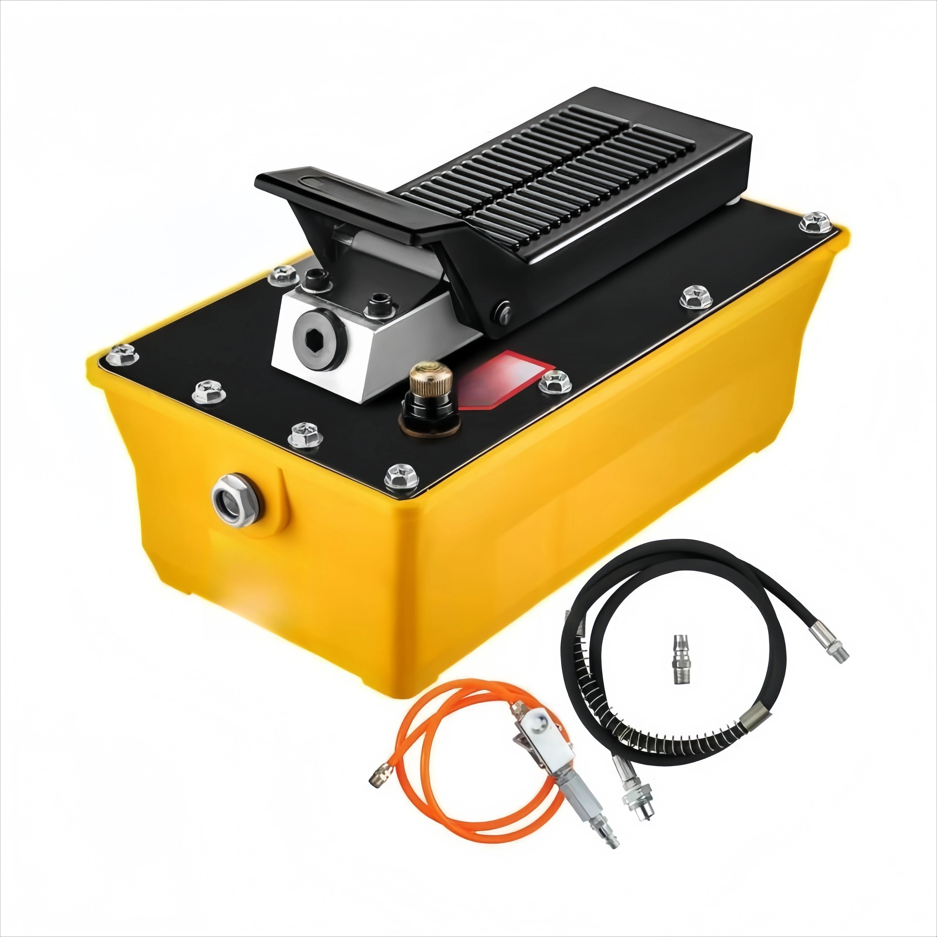 Single-Acting 2.3L Fuel Tank 10000 PSI Air Hydraulic Foot Pump 200cm Oil Pipe Spray For Auto Repair Rigging Hydraulic Tools