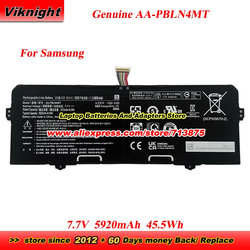 

Original AA-PBLN4MT Battery 7.7V 5920mAh 45.5Wh AAPBLN4MT for Samsung Galaxy Chromebook 2 360 XE520QEA XE520QEA-KB1US laptop