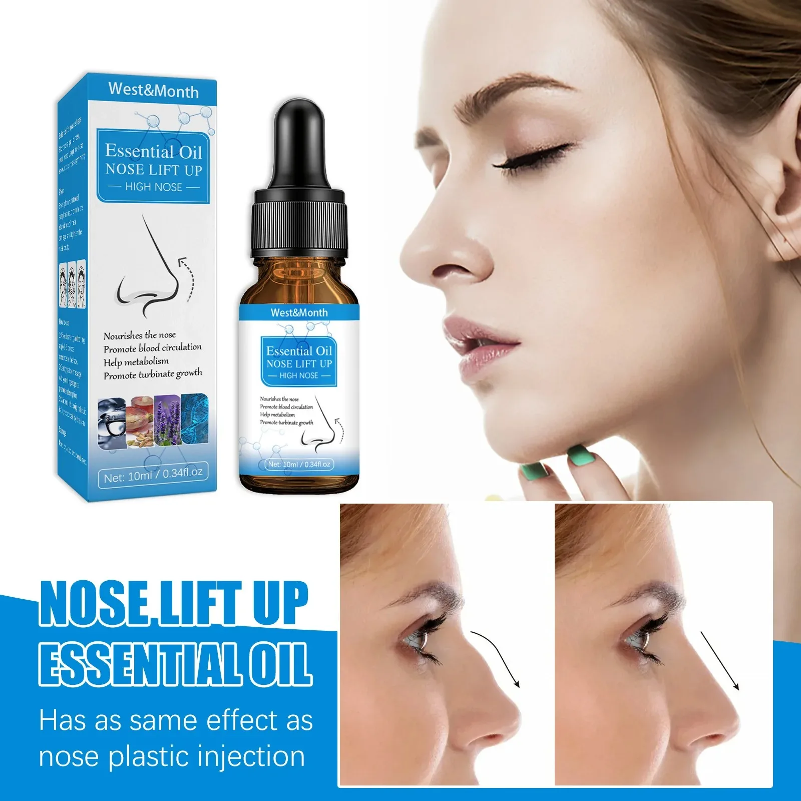 Nose Lifting Essential Oil Lift Up Heighten Rhinoplasty Care Beauty Nose Beautiful Shaping Nosal Bone Remodeling Massage Essence