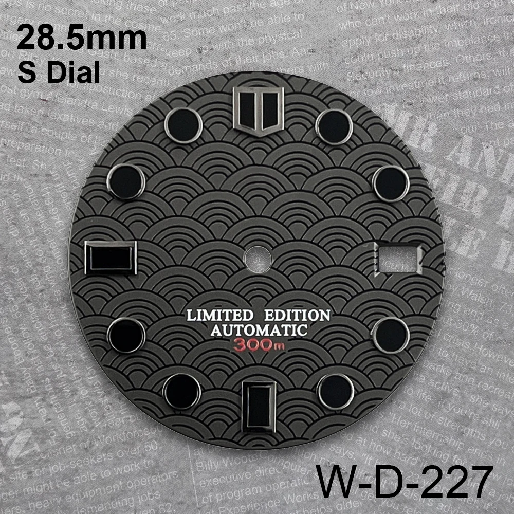 28.5 mm Scale S Logo Dial Suitable For NH35/NH36  Japan Movement Green Luminous High Quality Watch Modification Accessories