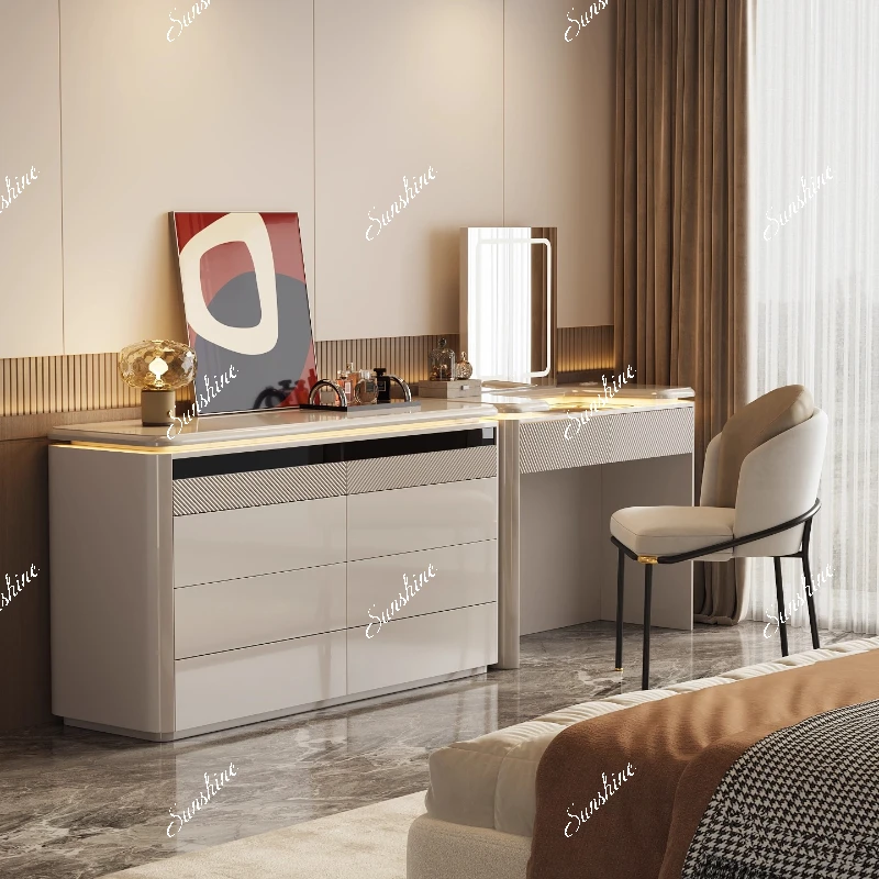 Italian light luxury high-end lifting dresser chest integrated bedroom end of bed, jewelry cabinet