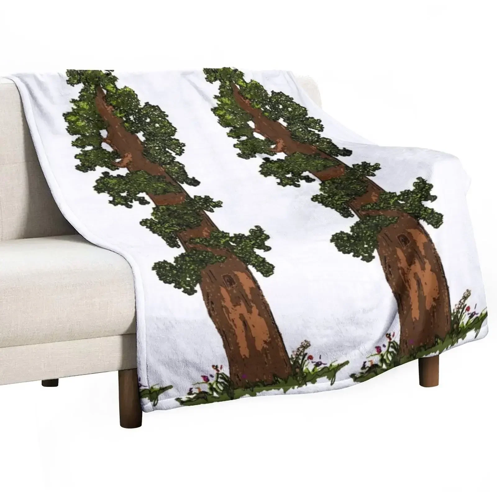 Giant Sequoia Tree Throw Blanket Decorative Sofa Custom valentine gift ideas Blankets