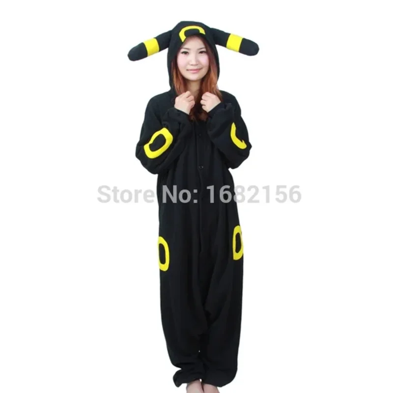 Kigurumi Cartoon Pajamas Black Umbreon Onesies Adult Pyjama Cosplay Costume Sleepwear pijama masculino