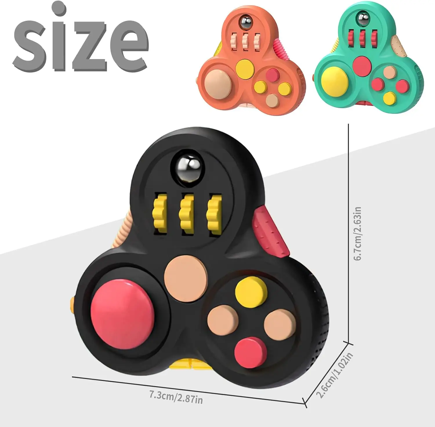 Fajna zabawka dla dorosłych Fidget Pad, kontroler Fidget Clicker kostka na biurko, ulga w stresie ADHD, prezenty sensoryczne dla dzieci nastolatki chłopcy, boże narodzenie