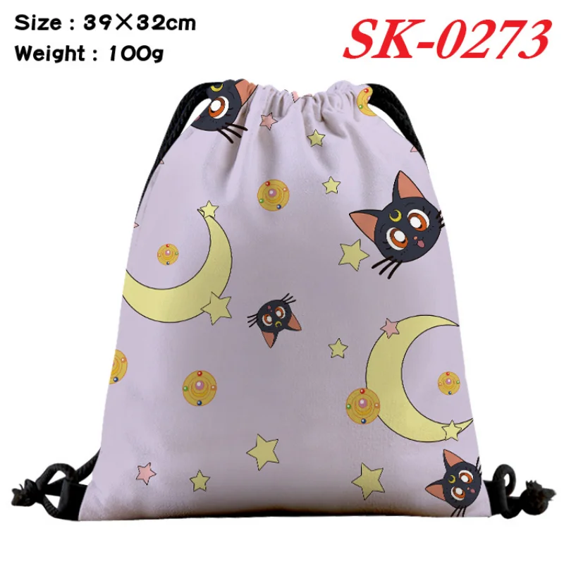 Anime Sailor Moon zaino donna borse con coulisse borsa a tracolla in tela per ragazze da viaggio zaino borse portaoggetti porta scarpe regalo