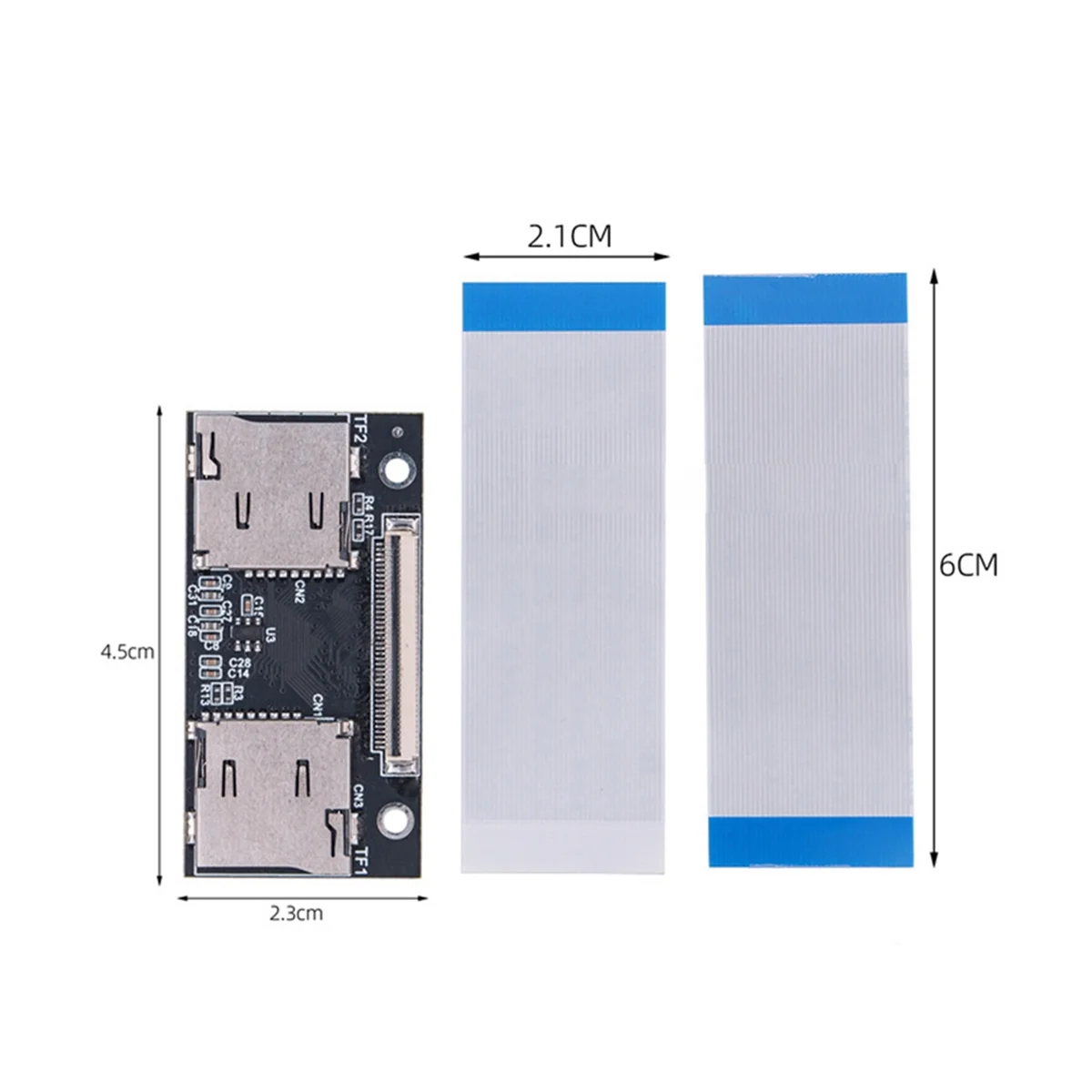 T72C TF Adapter Card Dual TF Card to CE Anti-Interference Connection Card Suitable for Computer and Game Consoles
