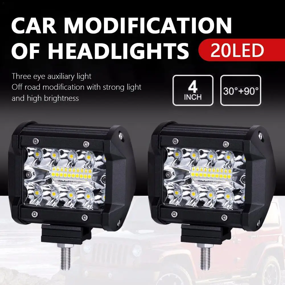 

20 светодиодных светильников мощностью 60 Вт, комбинированный луч 4D Triple-Row Spot Flood, внедорожный фонарь для джипа, внедорожника, универсальный монтажный комплект