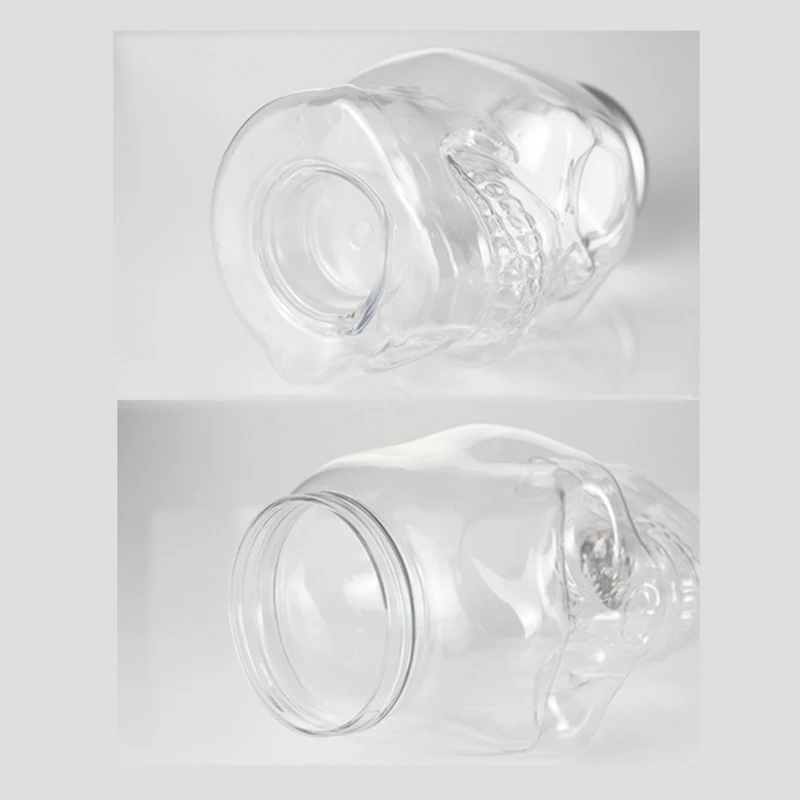 1 Pcs Halloween Skull Reusable Milk Bottle With Hole Drinking Small Juice Mason Jar Beverage Multifunctional Bottle Party Gift