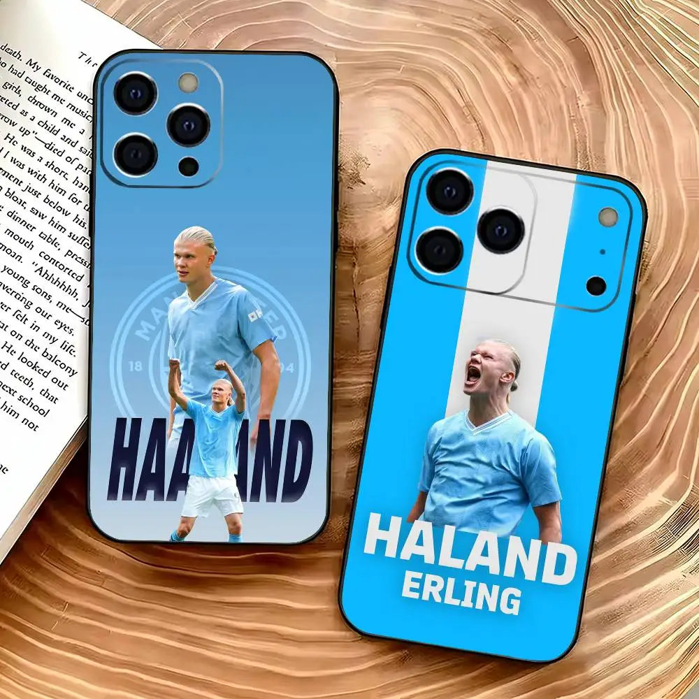 

Football E-Erling H-Haaland Phone Case For IPhone 17,16,15,14,13,12,11,Plus,Pro,Max,Plus,XS,soft case Black silicone