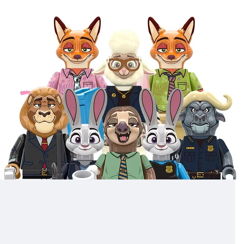 

Zootopia Rabbit Officer Judy Fox Nick Lightning Building Block Minifigures Action Figures Children's Assembled Toy Birthday Gift
