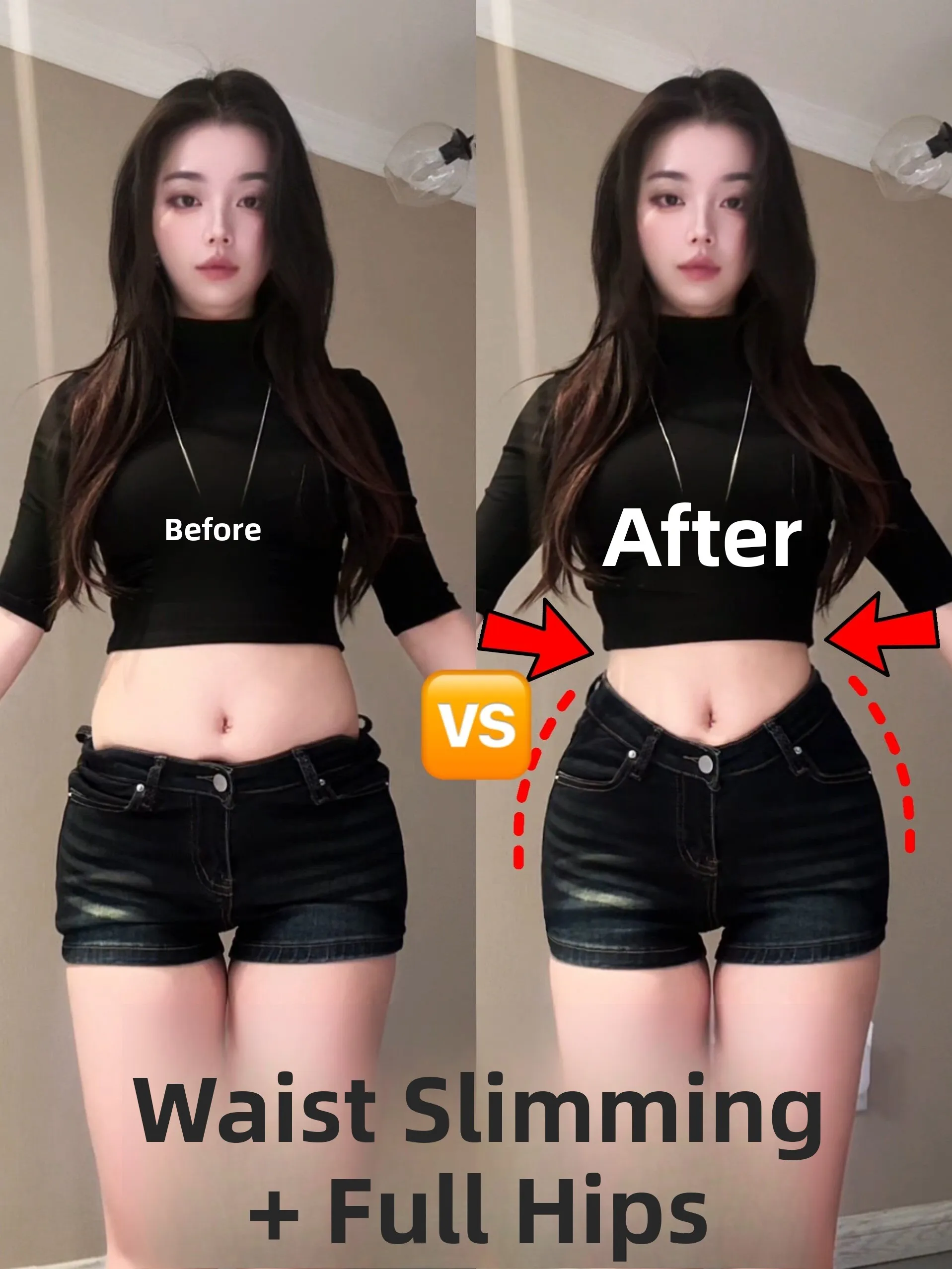 

Slimming V-Waist Denim orts Women's Summer Retro Butt-Hing Hot Pants Leg-Lengthening Cotton Stretch Jeans Fabric